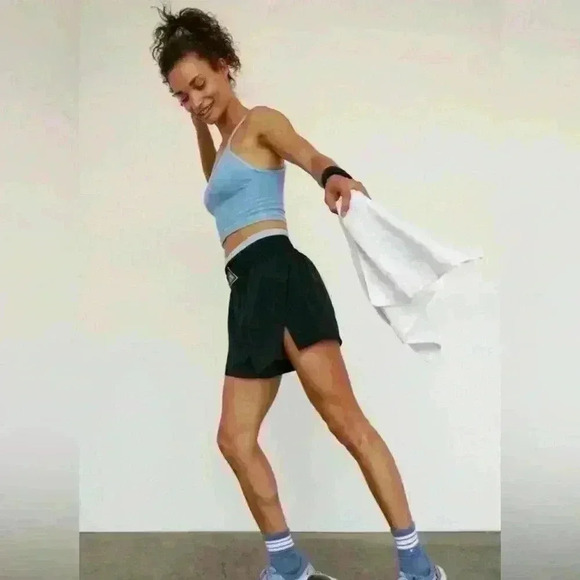 FP Movement High Rise Boxer Inspired Active Shorts | S | Black | Triangle Logo - Picture 9 of 12